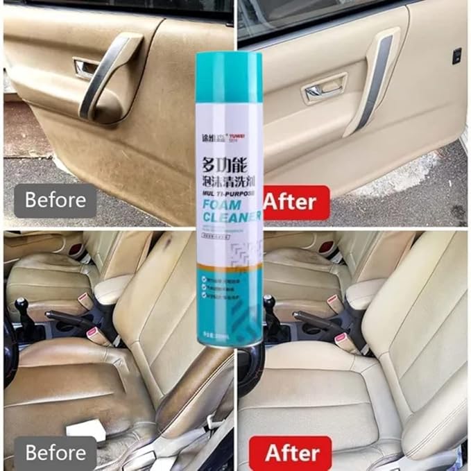 Multipurpose Car Care Cleaner Foam Spray, Car Seat/Exterior & Interior Cleaning Spray Cleaner 650 ml