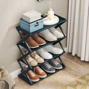 4 Tier Steel Road Shoe Rack Minimalist Plain Multi-layer Shoe Storage Rack For Home