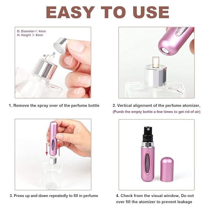5ML Perfume Atomizer Refillable Bottles Mini Travel Perfume Atomizer Portable Purse Spray