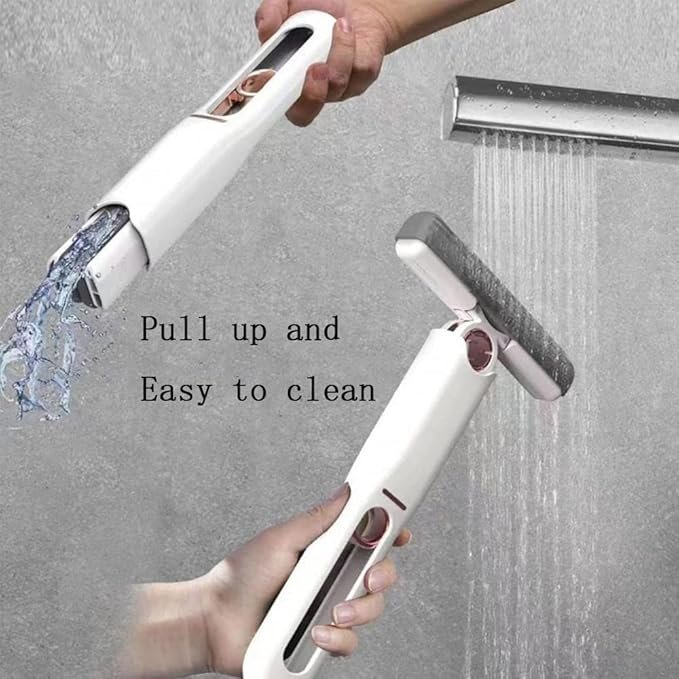 Mini Mop for Kitchen with 2 Sponges Portable Mini Mop Self Squeeze Strong Absorbent Magic Wiper