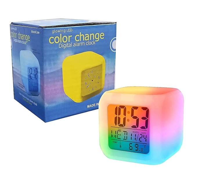 7 Color Automatic Changing Smart LED Digital Alarm Clock with Date