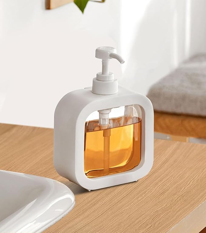 Plastic Empty Bottle Soap Dispenser for Bathroom Kitchen Large-Capacity Dispensing Bottle 350ML