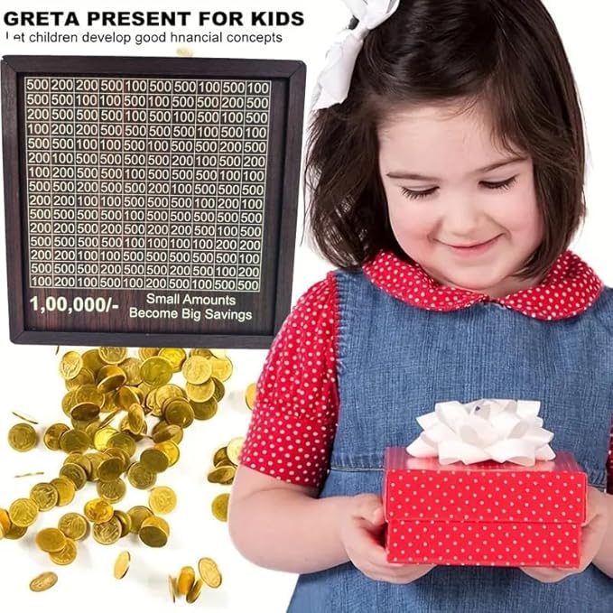 Trending Cash Vault Wooden Savings B-ox,Wooden Cash Saver M-oney B-ox,Wooden Piggy Bank Coin Bank with Counting Target,Wooden Coin Bank