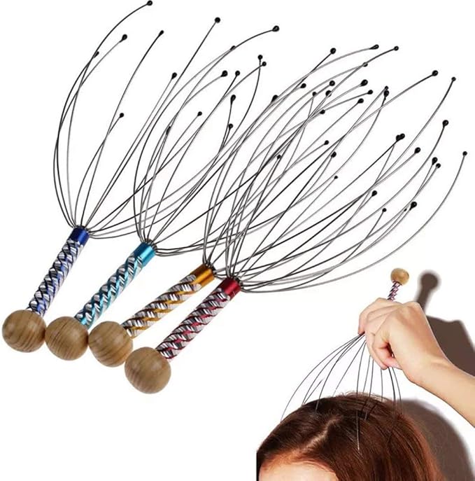 Head Massager Head Scalp Massager Hair Scalp Massager Hand Held Scalp for Pain Relief and Hair Growth Neck Manual Massager