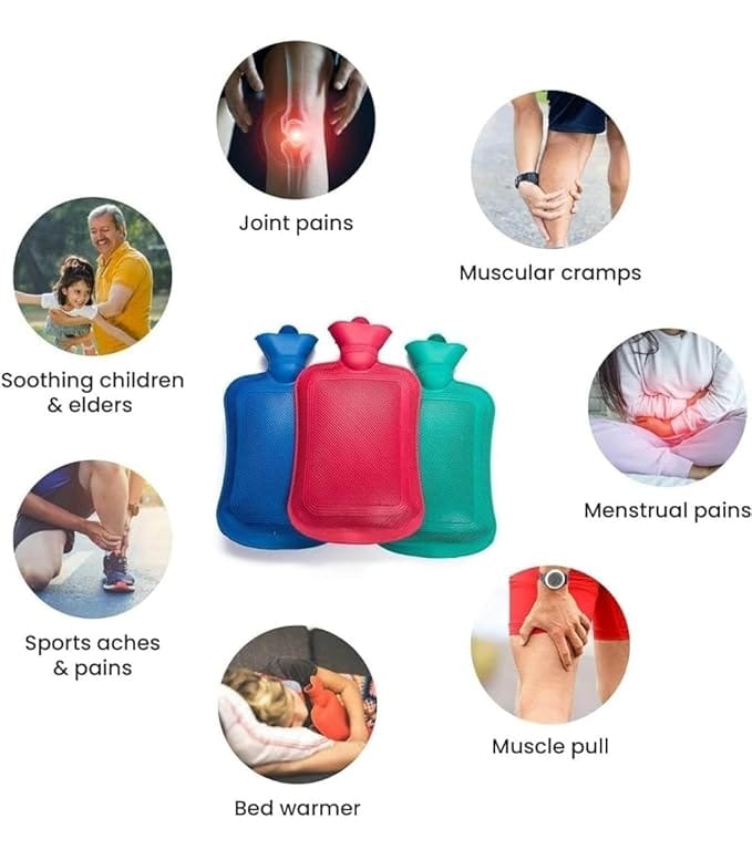 Hot Water Rubber Bottle Bag for Pain Relief Therapy (Pack of 1)