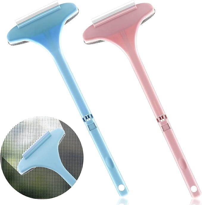 2 in 1 Mesh Cleaning Brush Extended Handle Window Cleaning Brush