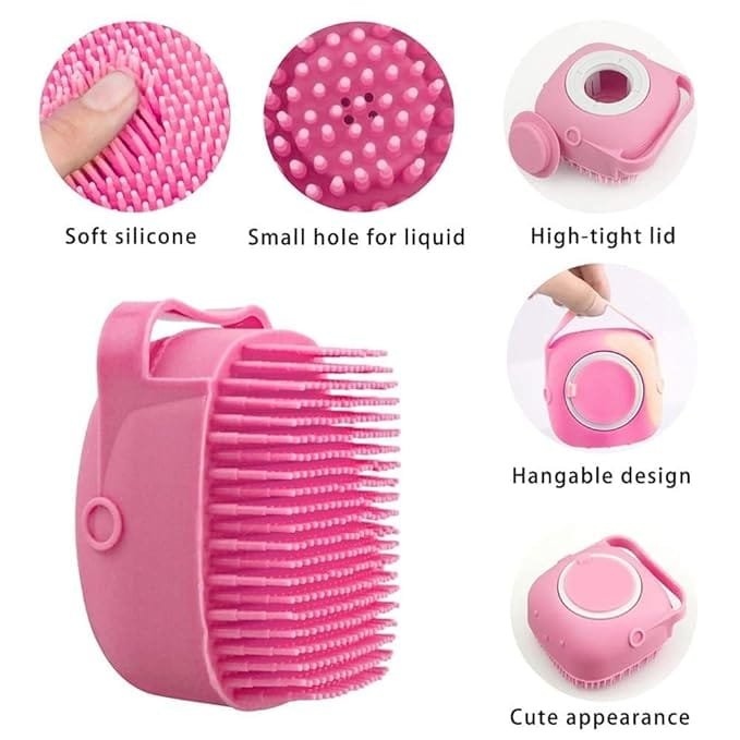 Silicone Bath Body Brush Shower Scrubber, Mud & Dirt Remover with Shower Gel Dispenser Soft Massager with Non-toxic Brushes
