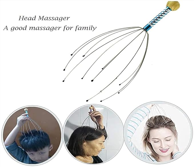 Head Massager Head Scalp Massager Hair Scalp Massager Hand Held Scalp for Pain Relief and Hair Growth Neck Manual Massager