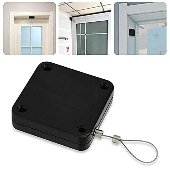 Automatic Sensor Door Closer, Residential Commercial Auto Door Closer, Self Closing Door with Steel Wire Drawstring and Easy Installation, Door Closer for Indoor Outdoor