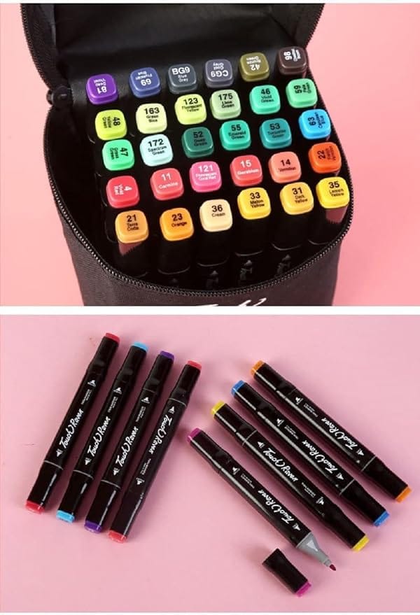 48 Pcs Markers Pen Set, Color Markers for Drawing Art Dual Tip Broad and Fine for Drawing Sketching Adult Coloring and Illustration