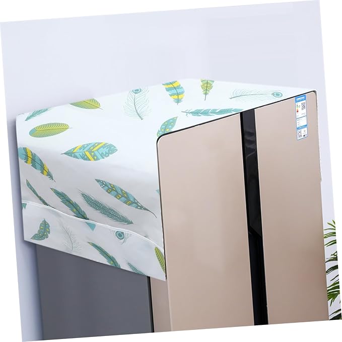Fridge Dust Cover-Thin,Washer Cover,Dryer Top Covers,Washing Machine Top Cover Front Load,With 6 Storage Bags,Feather pattern