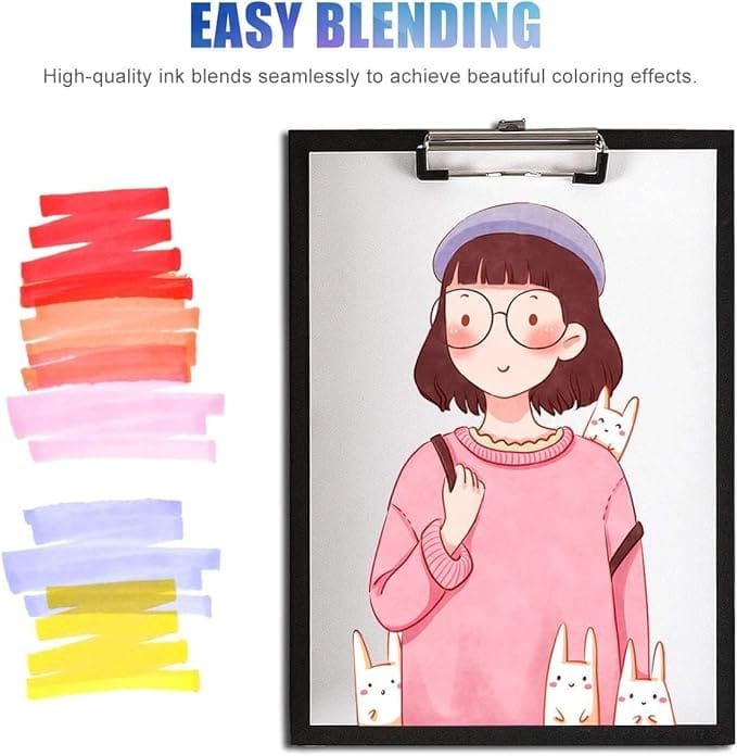 48 Pcs Markers Pen Set, Color Markers for Drawing Art Dual Tip Broad and Fine for Drawing Sketching Adult Coloring and Illustration