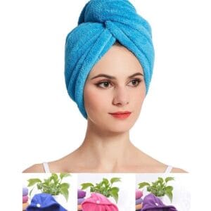 Microfiber Women's Multi Pattern Hair Towel Wrap