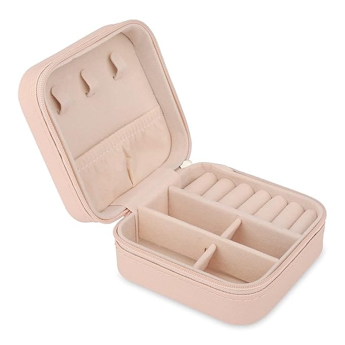Leather Small Jewelry Box, Travel Portable Jewelry Case For Ring, Pendant, Earring