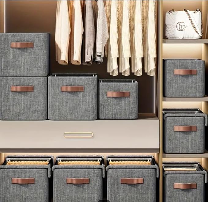 26 Litre Clothes Storage Bag, Foldable Storage BAG with Handle, Household Wardrobe Storage BAG, Steel Frame Support Closet Storage