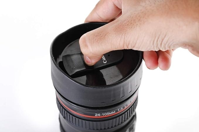 Camera Lens Shaped Coffee Mug Flask with Lid Coffee & Tea Mug Camera Shape Drinking Mug