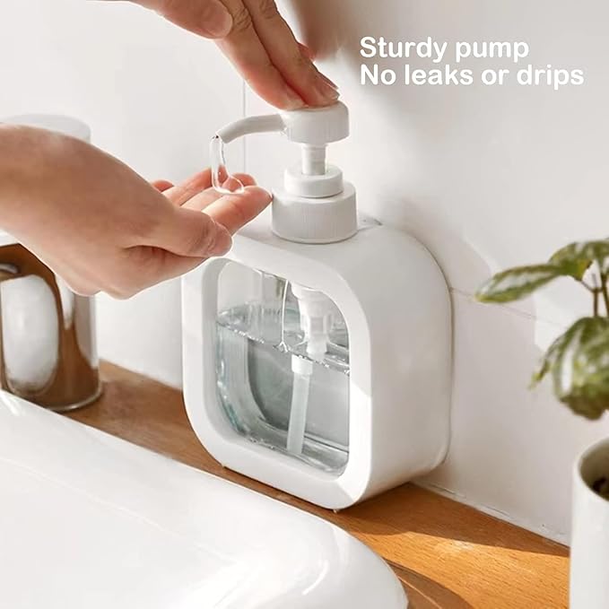 Plastic Empty Bottle Soap Dispenser for Bathroom Kitchen Large-Capacity Dispensing Bottle 350ML