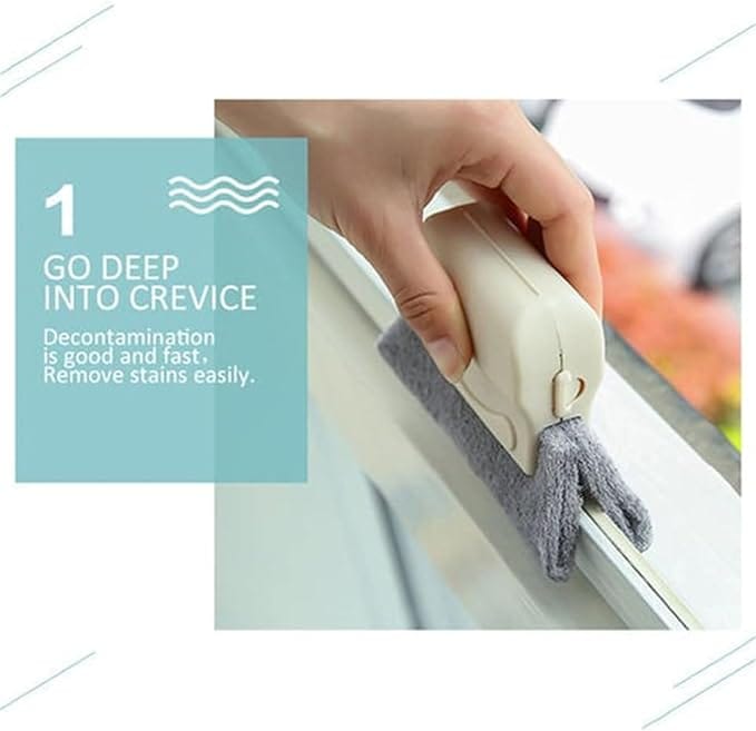 Two-In-One Glass Window Groove And Corner Cleaning Tool