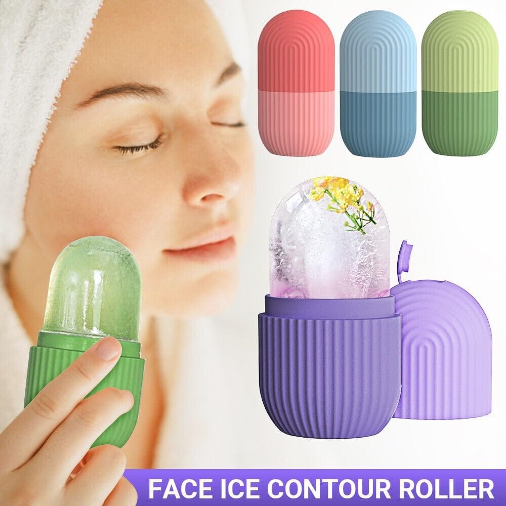 Ice Roller for Face Massager | Reusable Ice Holder Tool for Glowing & Clear Skin | Easy to Use and Carry | Cold Massage Therapy for Skin