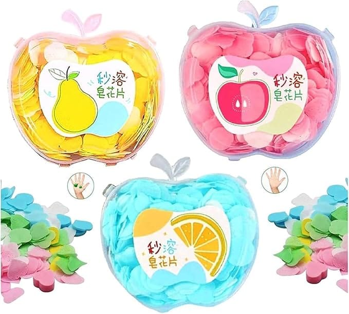 Paper Soap in Apple Shape Soap Sheets for Hand Wash Bottle, for Kitchen, Toilet, Outdoor, Travel, Camping, Hiking, School, Collegec(1 pc)
