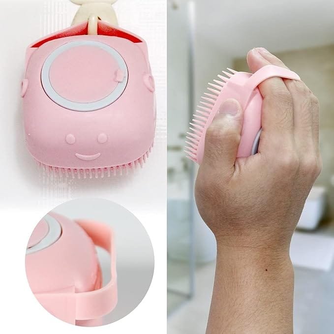 Silicone Bath Body Brush Shower Scrubber, Mud & Dirt Remover with Shower Gel Dispenser Soft Massager with Non-toxic Brushes
