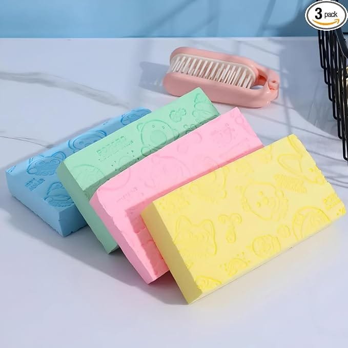 Qwid Ultra Soft Exfoliating Sponge Soft Bath Scrubber for Men, Women and Kids l Body Scrub for Bathing Dead Skin Removal Bathing Sponge (Pack of 1)