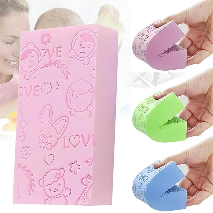 Qwid Ultra Soft Exfoliating Sponge Soft Bath Scrubber for Men, Women and Kids l Body Scrub for Bathing Dead Skin Removal Bathing Sponge (Pack of 1)