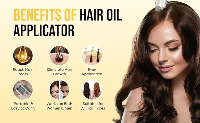 Hair Oil applicator Scalp Oil Applicator Comb | Ball Root Comb applicator Bottle Scalp Massager Hair Growth |