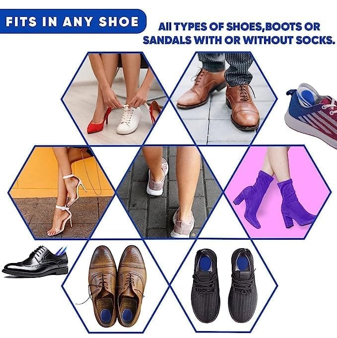 Gel Heel Cups Silicon Heel Pad for Heel Ankle Pain Insole Blue Heel Pad