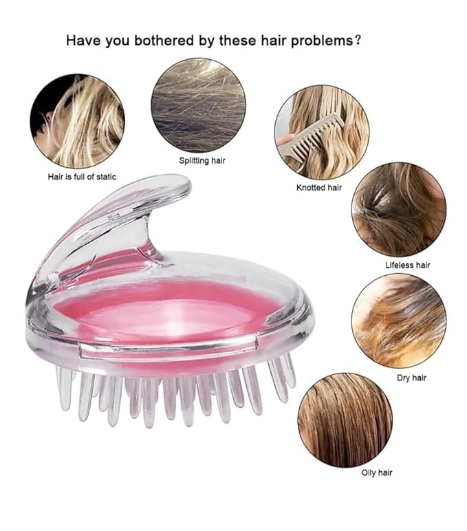 Hair Scalp Shampoo Brush For Natural Hair Care & Growth – Soft Silicone Bristles Scrubber For Men, Women – All Hair Types, Straight, Wavy, Curly