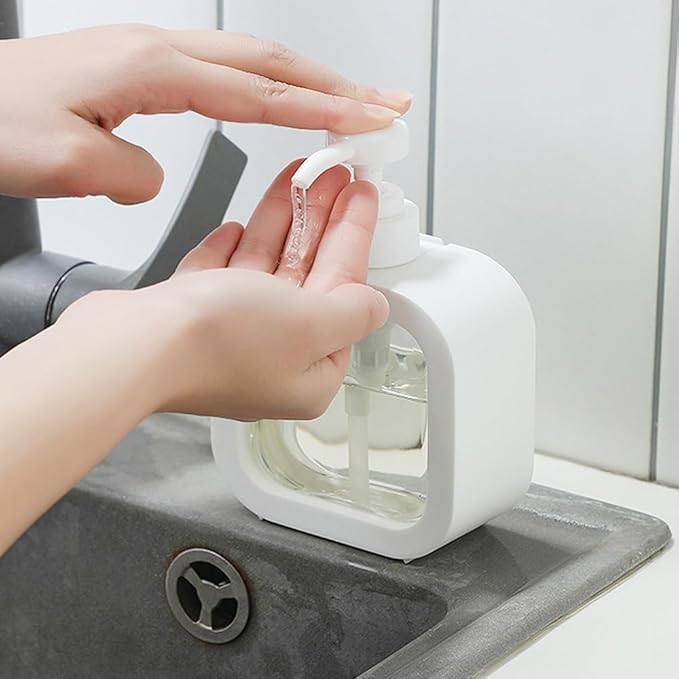 Plastic Empty Bottle Soap Dispenser for Bathroom Kitchen Large-Capacity Dispensing Bottle 350ML