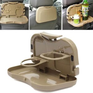 car Tray Car Meal Plate & Cup Holder Tray/Car Backseat Food Tray with Bottle Cup Holder/Travel Dining Tray