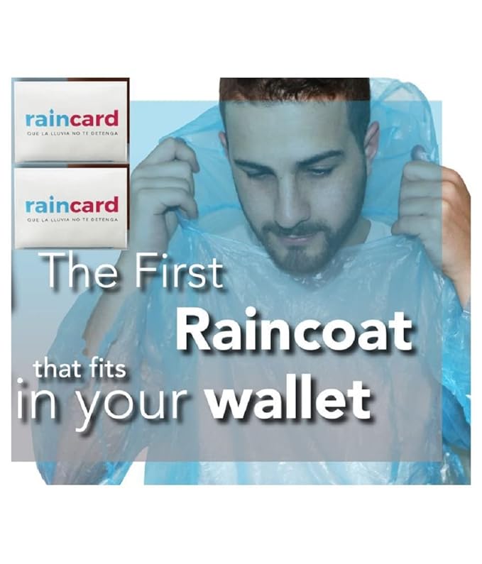 Plastic Credit Card Sized Raincoat, Thin One Time used Rain Coat Free Size Raincoat