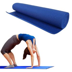 YOGA MAT 4 MM 6*4 FEET . Anti Skid PVC Exercise Yoga Mat for Men & Women . Extra Thick Mat for Workout Yoga Fitness and Pilates . Anti Tear Anti Slip For Home & Gym Use