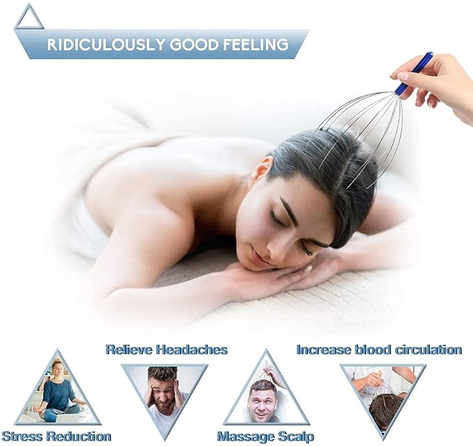 Head Massager Head Scalp Massager Hair Scalp Massager Hand Held Scalp for Pain Relief and Hair Growth Neck Manual Massager
