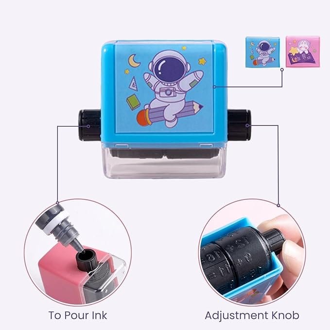 Roller Digital Teaching Stamp,Addition Subtraction Multiplication Division Seal Arithmetic Artifact