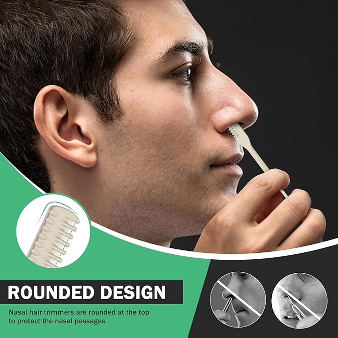 Handheld Manual Nose Hair Trimmer 360-degree Rotating Double Head Ear Cleaner