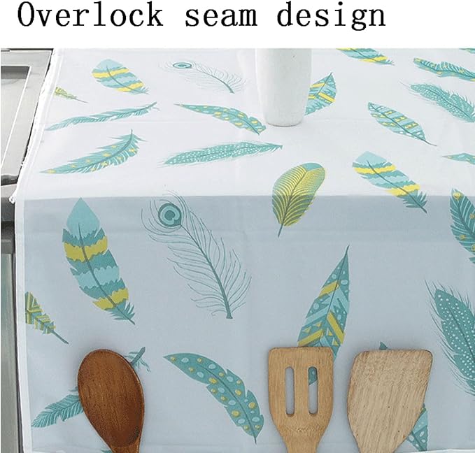 Fridge Dust Cover-Thin,Washer Cover,Dryer Top Covers,Washing Machine Top Cover Front Load,With 6 Storage Bags,Feather pattern