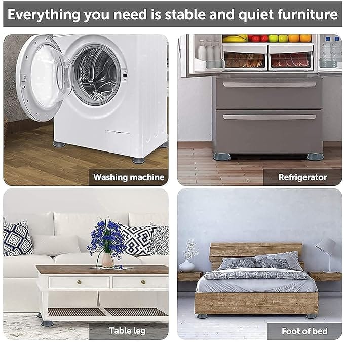 Vibration Pads, Refrigerator Stand, Washing Machine Stand Washing Machine Anti Vibration Pad Heightening Pads with Suction (4 Piece)