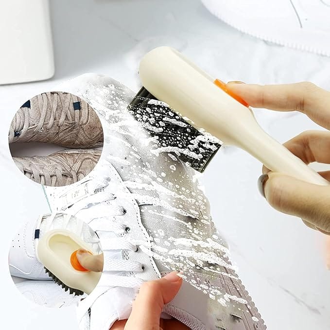 Multifunctional Scrubbing Brush with Soap Dispenser, Soap Dispensing Cleaning Brush with Handle Reusable Washing Shoe Brush for Shoes (Pack of 1)