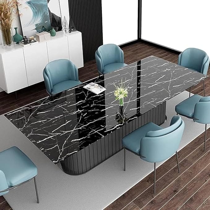 Black Marble Sticker For Kitchen Countertops Waterproof Black Marble Wallpaper Self Adhesive(Size 60 * 200 Cms) (Set of 1)