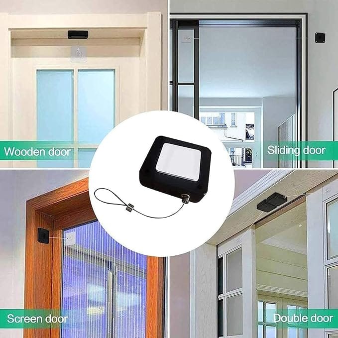 Automatic Sensor Door Closer, Residential Commercial Auto Door Closer, Self Closing Door with Steel Wire Drawstring and Easy Installation, Door Closer for Indoor Outdoor