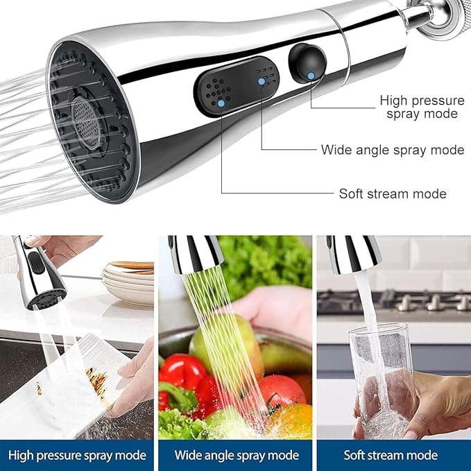 360 Degree Movable Faucet Aerator Infinity 3 Mode Faucet Dual Flow Aerator Kitchen