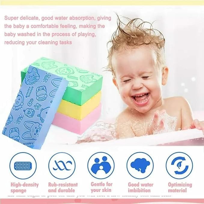Qwid Ultra Soft Exfoliating Sponge Soft Bath Scrubber for Men, Women and Kids l Body Scrub for Bathing Dead Skin Removal Bathing Sponge (Pack of 1)