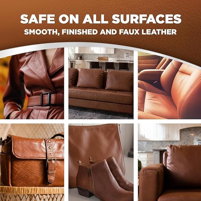 Leather Polish, Cleaner and Conditioner for Leather Furniture, Sofa, Car Seats, Jacket, Bags, Belt for All Leather Polish Restorer Protectant Long Lasting Shine 100ML (1)