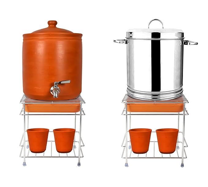3 in 1 Stainless Steel Matka Stand for Water pot Stand for kitchen
