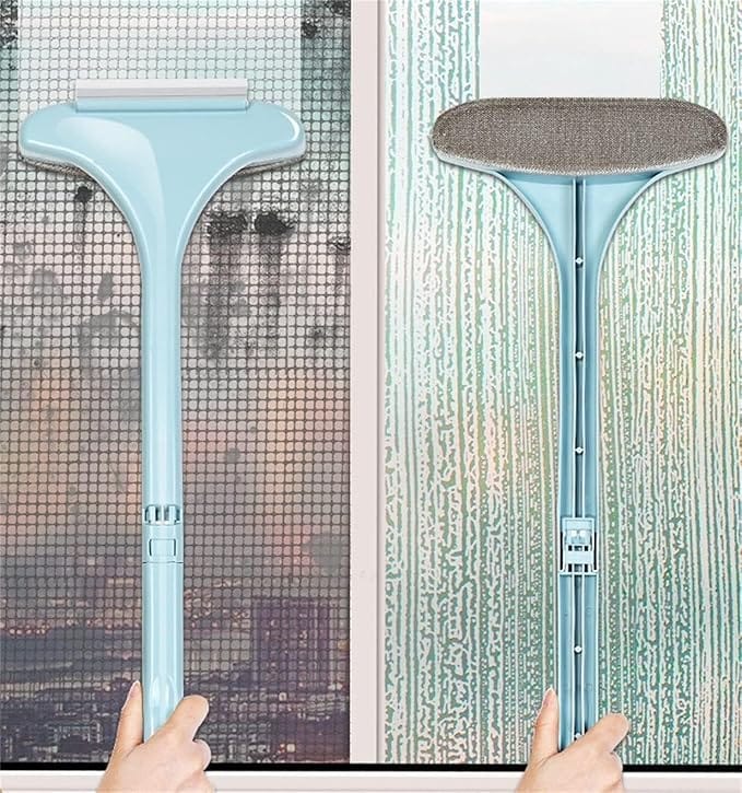 2 in 1 Mesh Cleaning Brush Extended Handle Window Cleaning Brush