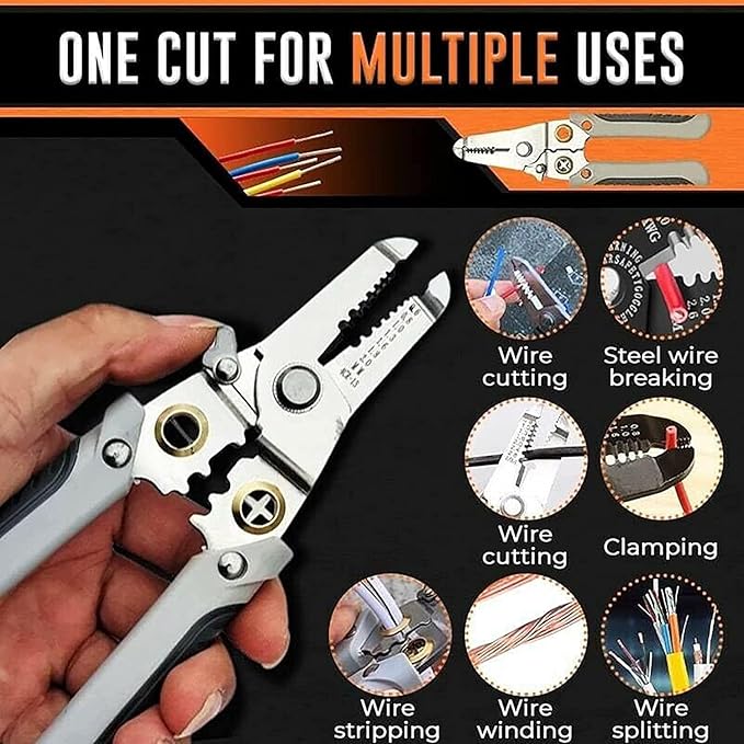 6 In 1 MultWire Stripper & Cutter (Pakad),Wire Stripper and Cutter Pliers Tools