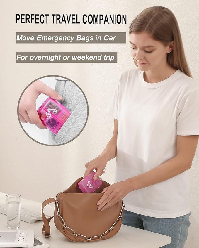 Pill Medicine Organizer Storage Box with 8 Compartments Portable Medicine Vitamin Holder