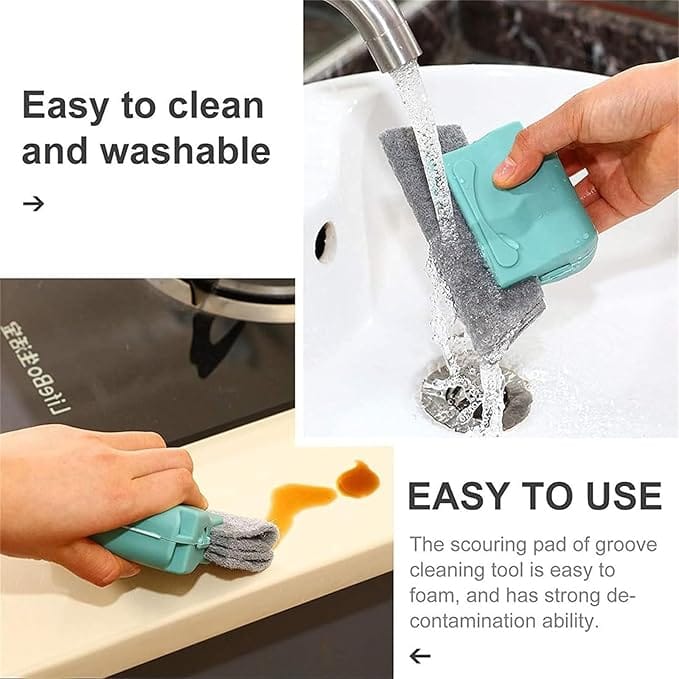 Two-In-One Glass Window Groove And Corner Cleaning Tool